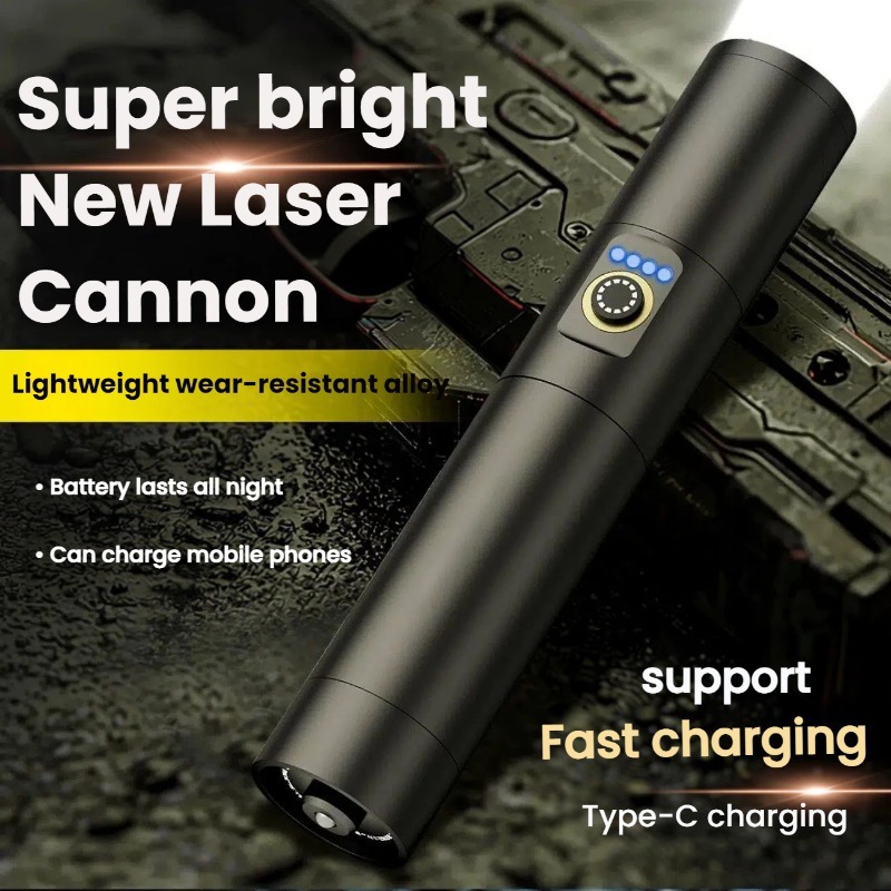 Outdoor Adventure Trips - Strong Light LED Flashlight Type-C Charging