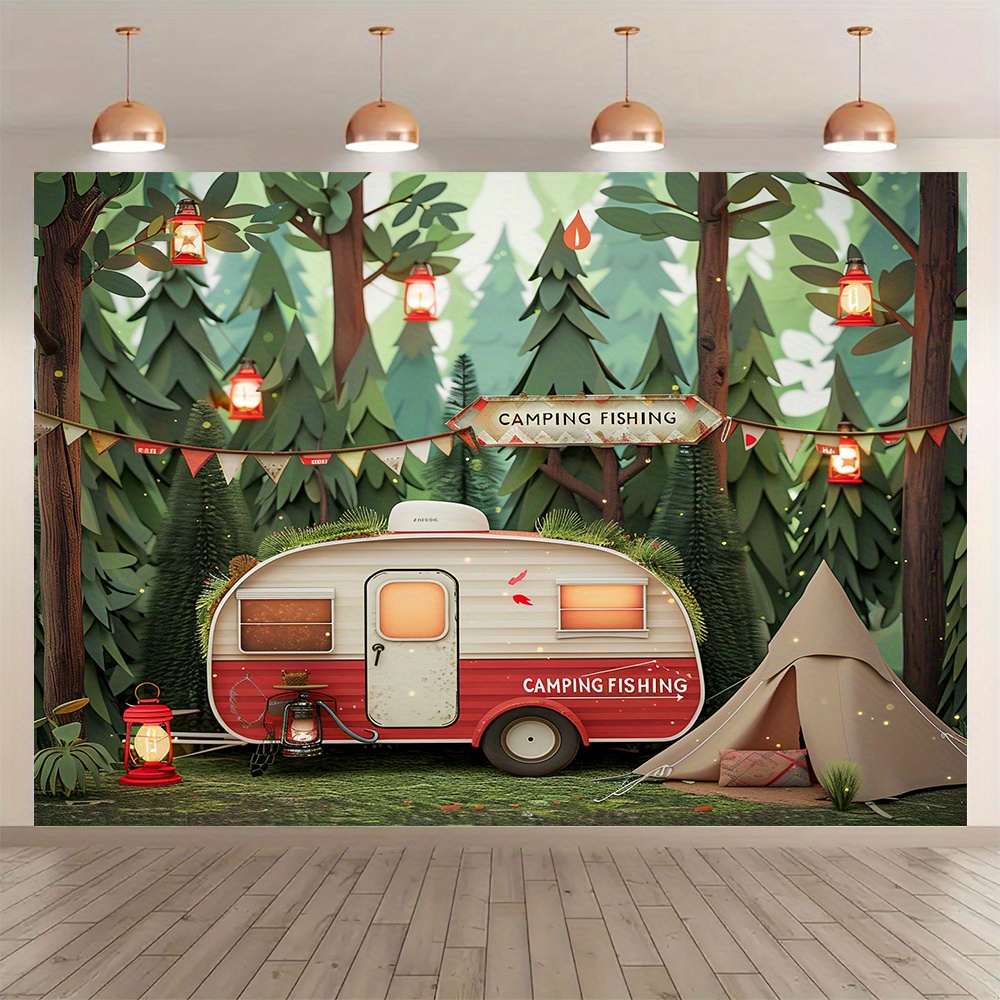 Polyester Jungle camping theme - Outdoor Adventure Birthday Party review and price